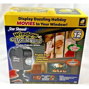 Star Shower Window Wonderland Projector 6 Halloween & 6 Christmas Movies NEW